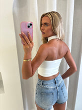 Load image into Gallery viewer, White Meara High Neck Halter Top
