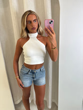 Load image into Gallery viewer, White Meara High Neck Halter Top
