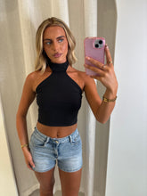 Load image into Gallery viewer, Black Meara High Neck Halter Top
