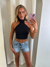 Load image into Gallery viewer, Black Meara High Neck Halter Top
