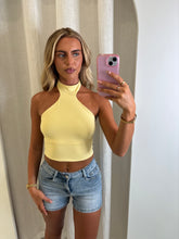 Load image into Gallery viewer, Yellow Meara High Neck Halter Top
