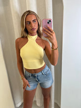 Load image into Gallery viewer, Yellow Meara High Neck Halter Top
