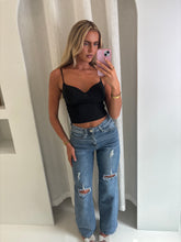 Load image into Gallery viewer, Denim Distressed Straight Leg Jeans
