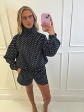 Load image into Gallery viewer, Black Ciara Polka Dot Lounge Co-Ord
