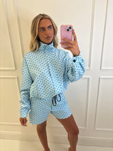 Load image into Gallery viewer, Blue Ciara Polka Dot Lounge Co-Ord
