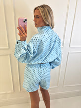 Load image into Gallery viewer, Blue Ciara Polka Dot Lounge Co-Ord
