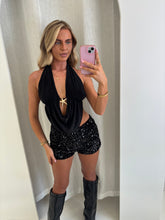 Load image into Gallery viewer, Black Celine Sequin Shorts
