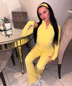 Yellow Ella Sculpt & Ruch Flare Co-Ord
