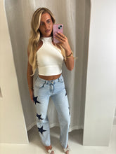 Load image into Gallery viewer, Denim Blue Star Straight Jeans
