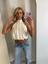 Load image into Gallery viewer, White Poppy Satin Top
