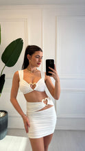Load image into Gallery viewer, White Arabella Gold Love Heart Buckle Co ord
