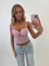 Load image into Gallery viewer, Pink Emma Polka Dot Mesh Top
