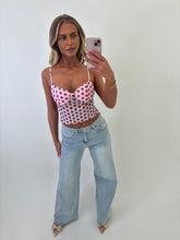 Load image into Gallery viewer, Pink Emma Polka Dot Mesh Top
