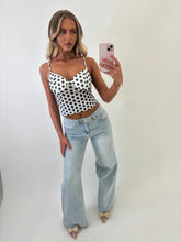 Load image into Gallery viewer, White Emma Polka Dot Mesh Top
