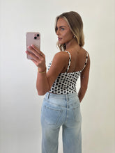 Load image into Gallery viewer, White Emma Polka Dot Mesh Top
