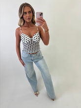 Load image into Gallery viewer, White Emma Polka Dot Mesh Top
