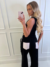 Load image into Gallery viewer, Black Elsie Diamond Pocket Co-ord
