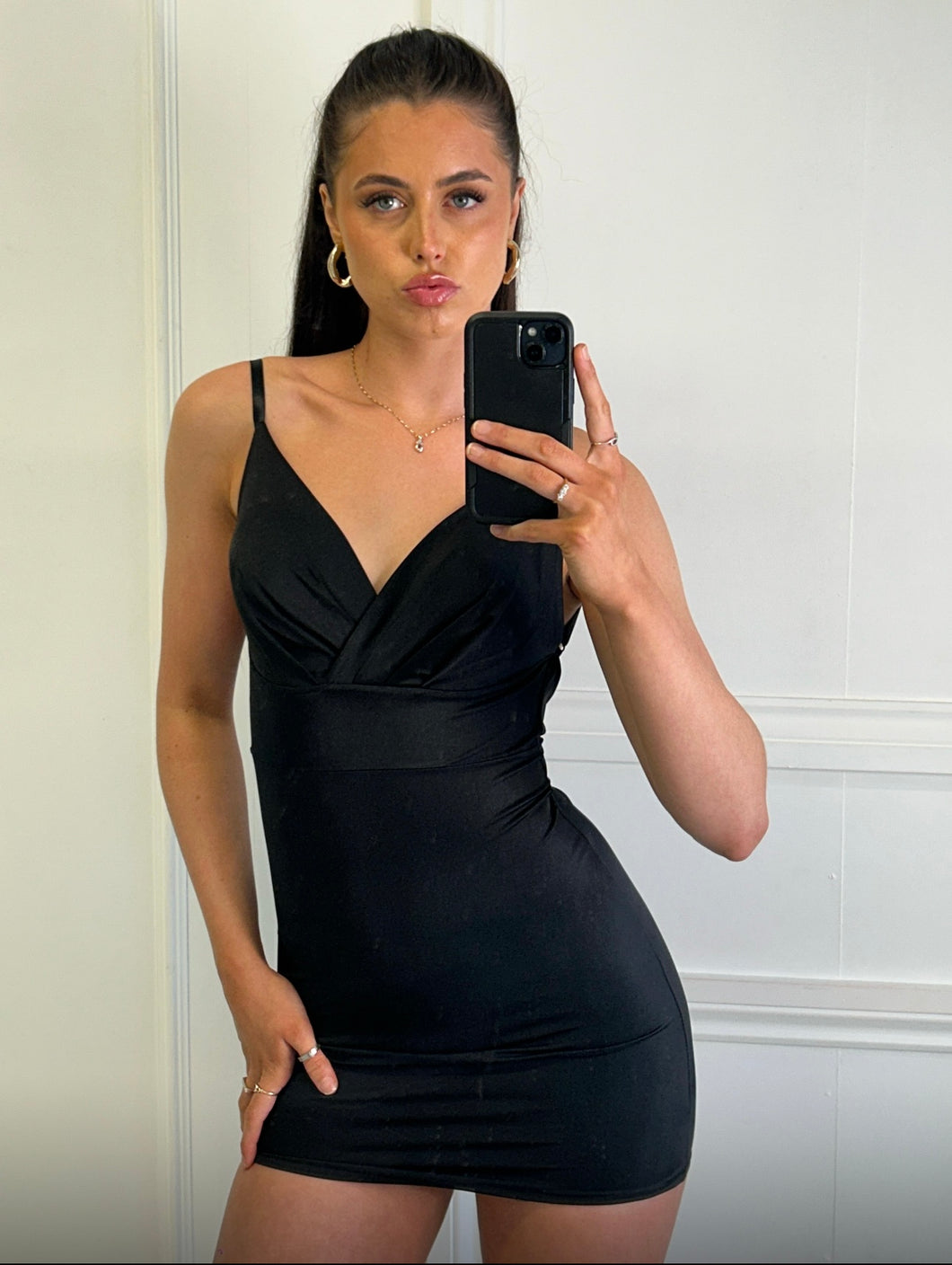 Black Hope Satin Mini Dress