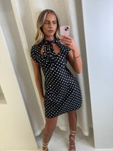 Load image into Gallery viewer, Black Rosalie Polka Dot Mini Dress
