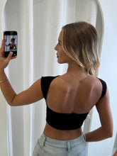 Load image into Gallery viewer, Black Agatha Backless Top
