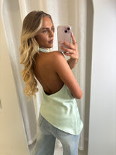 Load image into Gallery viewer, Green Rose Satin Top
