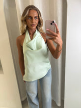 Load image into Gallery viewer, Green Rose Satin Top

