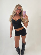 Load image into Gallery viewer, Black Gabi Sequin Mini Shorts
