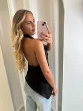 Load image into Gallery viewer, Black Rose Satin Top
