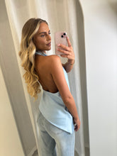 Load image into Gallery viewer, Blue Rose Satin Top
