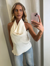 Load image into Gallery viewer, Cream Rose Satin Top
