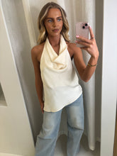 Load image into Gallery viewer, Cream Rose Satin Top
