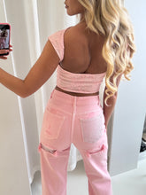 Load image into Gallery viewer, Pink Jenson Rhinestone Pocket Jeans
