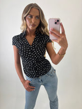 Load image into Gallery viewer, Black Ashley Polka Dot Top
