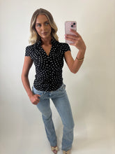 Load image into Gallery viewer, Black Ashley Polka Dot Top
