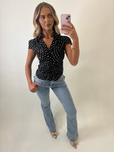 Load image into Gallery viewer, Black Ashley Polka Dot Top
