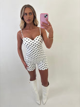 Load image into Gallery viewer, White Aoife Polka Dot Playsuit
