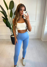 Load image into Gallery viewer, Blue CeCe Ruched Bum Leggings
