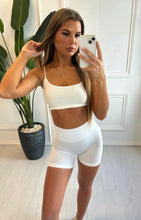 Load image into Gallery viewer, White Riva Ruched Bum Cycle Shorts
