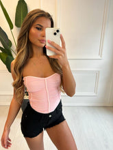 Load image into Gallery viewer, Baby Pink Charlie Ruched Corset Top
