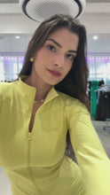 Load and play video in Gallery viewer, Yellow Ella Sculpt &amp; Ruch Flare Co-Ord
