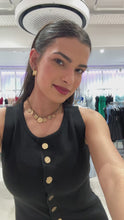 Load and play video in Gallery viewer, Black Joyce Gold button up Co ord

