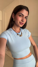 Load and play video in Gallery viewer, Baby Blue Clare Foldover Flare Co-ord
