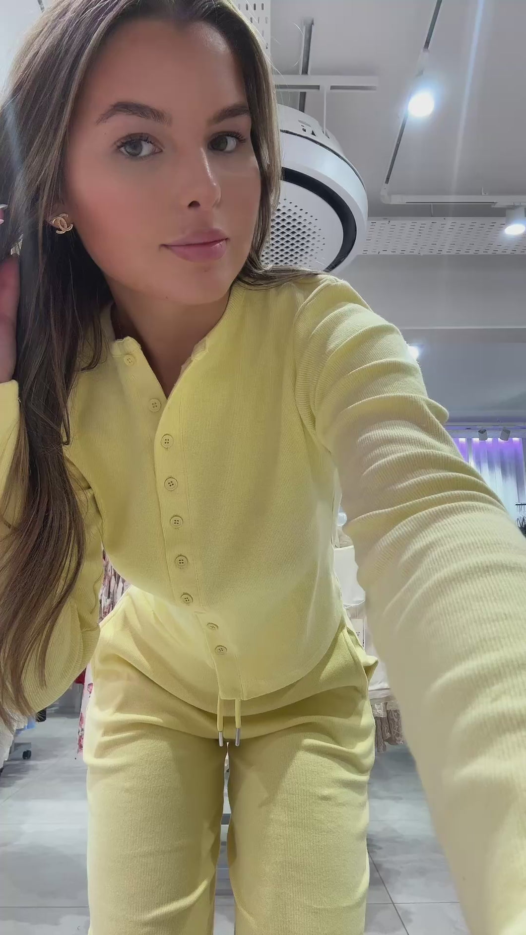 Yellow Zaria Button up Co ord