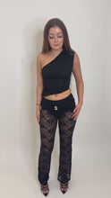 Load and play video in Gallery viewer, Black Talia Lace Flared Co-ord
