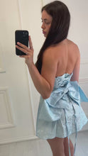 Load and play video in Gallery viewer, Baby blue Daisy bow dress
