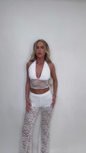 Load and play video in Gallery viewer, White Megan Lace Flares

