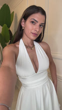 Load and play video in Gallery viewer, White Itziar Halterneck Mini Dress
