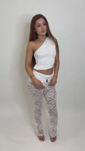 Load and play video in Gallery viewer, White Talia Lace Flared Co-ord
