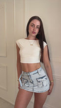 Load and play video in Gallery viewer, Light Blue Leona Denim Mini Skort
