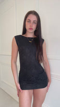 Load and play video in Gallery viewer, Black Rachel lace backless dress
